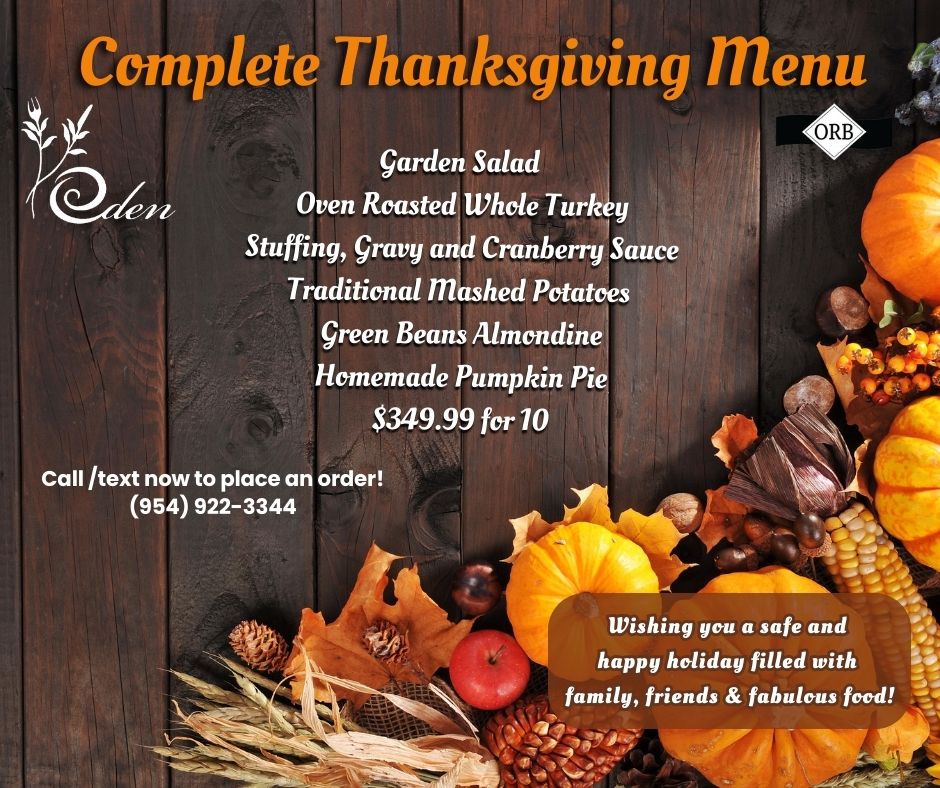 Complete Thanksgiving Menu